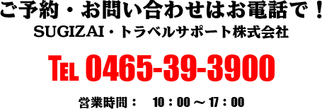 SUGIZAKIトラベルサポート　0465-39-3900