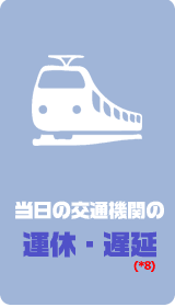 当日の交通機関の運休・遅延